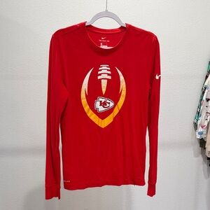 Nike Red Long Sleeve Shirt with Chiefs Logo